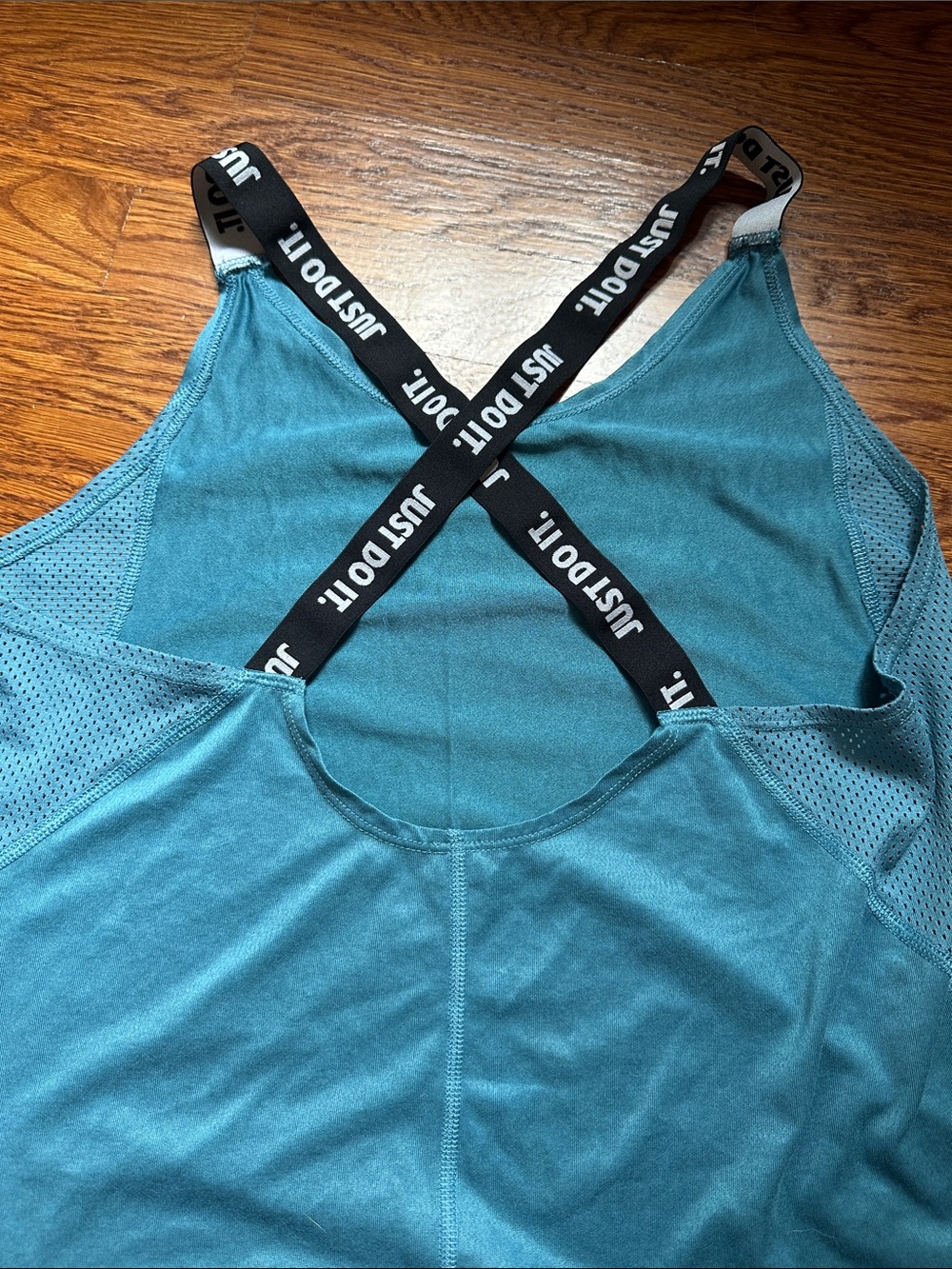 Nike Women's Teal, Slate, and Blackish Athletic Tanks with Neon Yellow Accents - Picture 2 of 7
